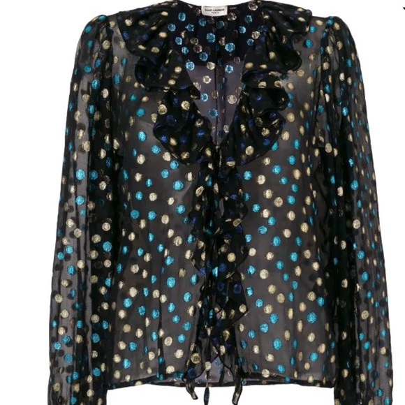 Saint Laurent blouse new with tags polka dots - Picture 1 of 6